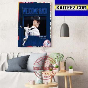 New York Yankees Welcome Back Anthony Rizzo First Baseman Art Decor Poster Canvas