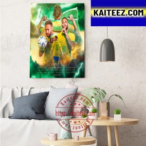 Neymar Jr 10 Brazil 2022 World Cup Art Decor Poster Canvas