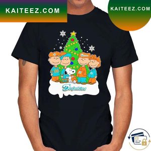 Nice snoopy the Peanuts miami dolphins Christmas T-shirt