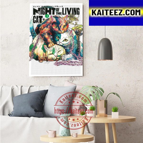 Night Of The Living Cat Vol 3 Art Decor Poster Canvas