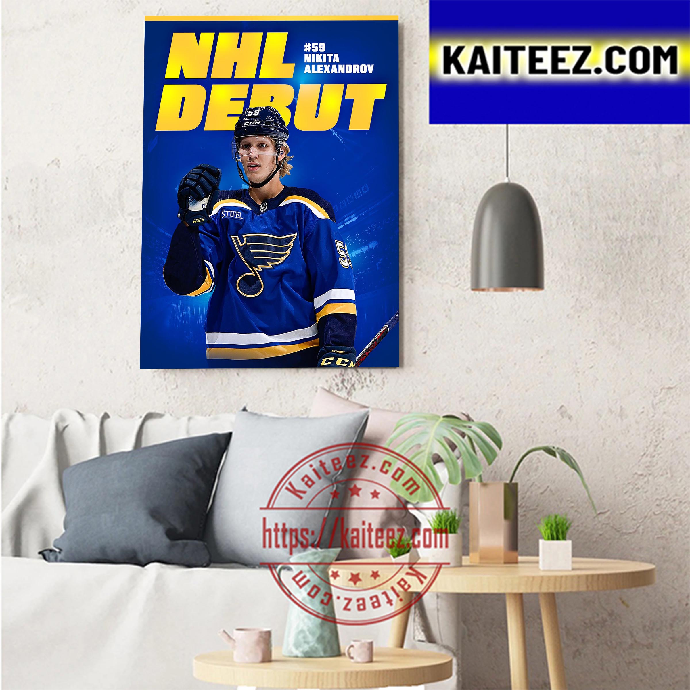 Nikita Alexandrov NHL Debut With St Louis Blues Home Decor Poster