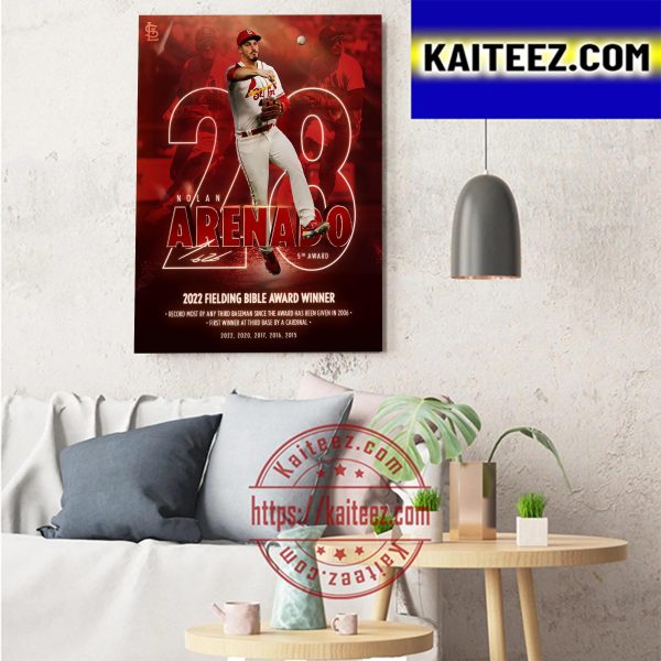 Nolan Arenado 2022 Fielding Bible Award Winner St Louis Cardinals MLB Art Decor Poster Canvas