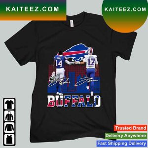Official Buffalo Skyline Stefon Diggs And Josh Allen Signatures 2022 T-Shirt
