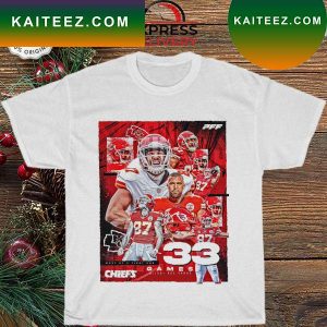 Oficial Kansas city chiefs most by tight end 33 games 2022 T-shirt