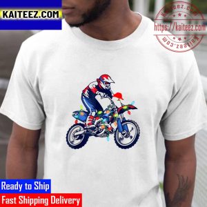 Oh Snap Ginger Lights Motocross Santa Hat Matching Motocross Player Christmas Vintage T-Shirt