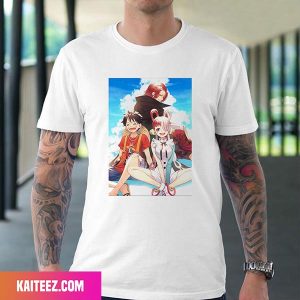 One Piece Film Red Shanks x Uta x Luffy Movie Poster Fan Gifts T-Shirt