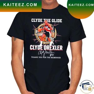 Original clyde drexler the glide basketball thank you for the memories signatures T-shirt