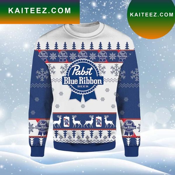 Pabst Blue Ribbon Ugly Christmas Sweater