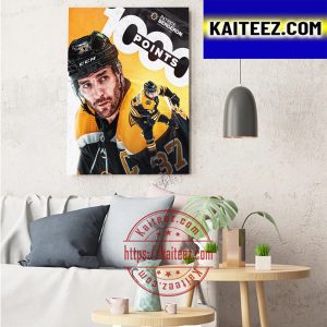 Patrice Bergeron 1000 Points In Boston Bruins NHL Art Decor Poster Canvas