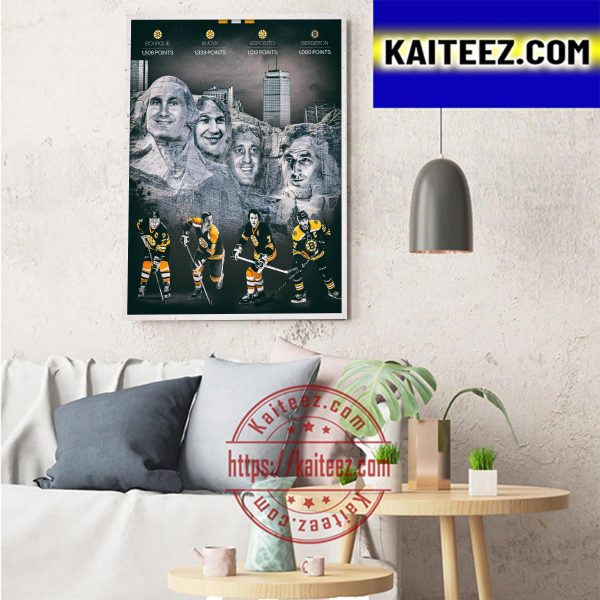 Patrice Bergeron 1000 Points NHL Boston Bruins Art Decor Poster Canvas