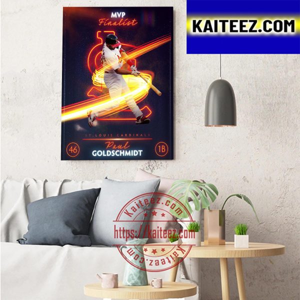 Paul Goldschmidt NL MVP Finalist St Louis Cardinals MLB Art Decor Poster Canvas