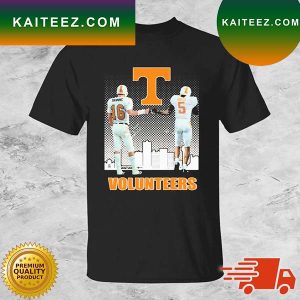 Payton Manning And Hendon Hooker Tennessee Volunteers College Football Signatures T-Shirt