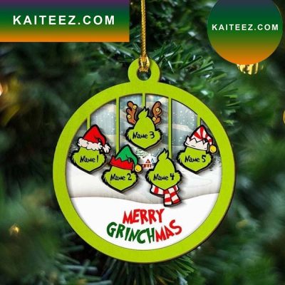 Personalized Family Name Grinch Christmas Ornament - Kaiteez