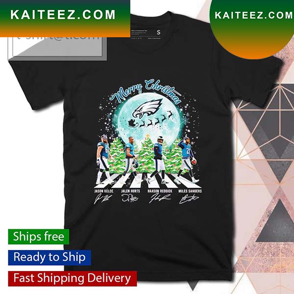 Phialdelphia Eagles Merry Christmas Abbey Road Jason Kelce Jalen Hurts Haason  Reddick T-shirt - Kaiteez