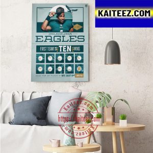 Philadelphia Eagles First NFL Team To 10 Wins Art Decor Poster Canvas