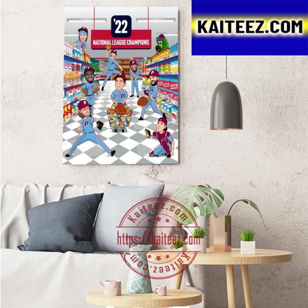 Philadelphia Phillies 2022 National League Champions Happy Thanksgiving Art Decor Poster Canvas