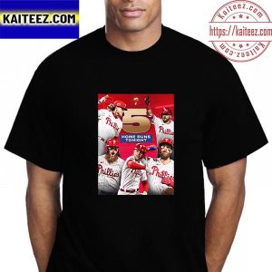 Philadelphia Phillies 5 Home Runs In Game 3 MLB World Series 2022 Vintage T-Shirt