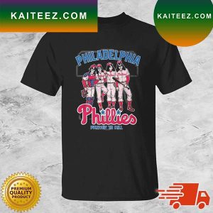 Philadelphia Phillies Dressed To Kill Parody Kiss Band Makeup Face Baseball And Music T-shirt