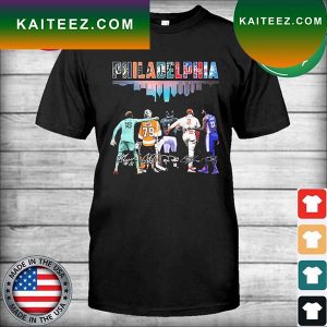 Philadelphia Sport Andre Blake Carter Hart Jalen Hurts Bryce Harper And Joel Embiid Philadelphia city signatures T-shirt