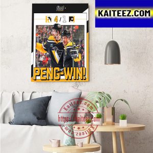 Pittsburgh Penguins Five Straight Wins Art Decor Poster Canvas