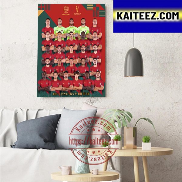 Portugal 2022 FIFA World Cup Squad Art Decor Poster Canvas