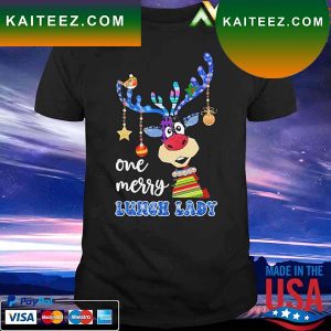 Reindeer Bauble One Merry Lunch Lady Merry Christmas 2022 T-shirt