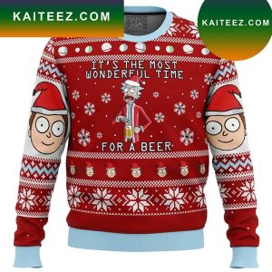 Rick and Morty Time for a Beer Ugly Sweater