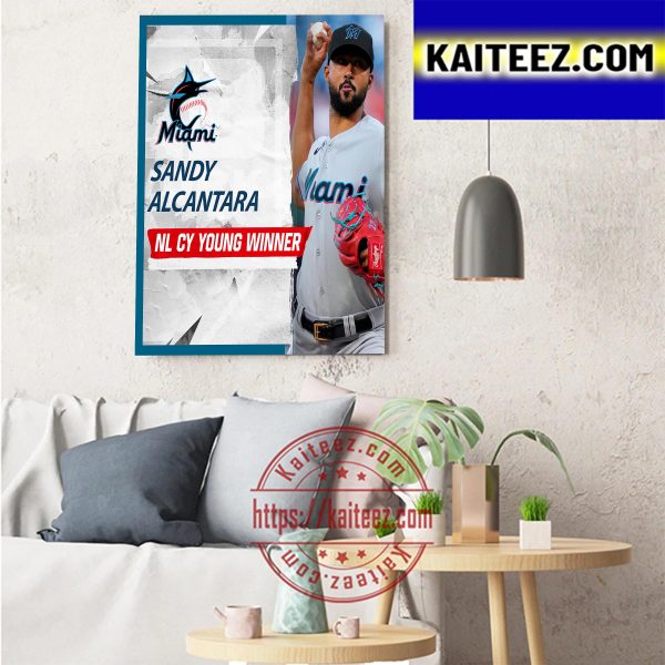 Sandy Alcantara 2022 NL CY Young Award Winner First Career Art Decor Poster Canvas