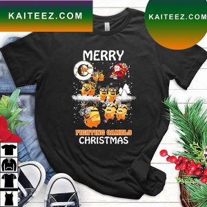 Santa Claus With Sleigh Minions Campbell Fighting Camels Christmas T-shirt