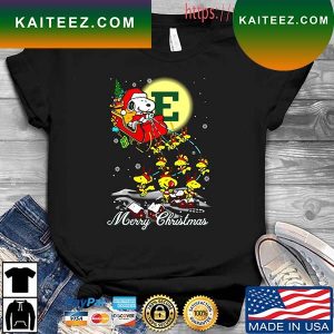 Santa Snoopy And Woodstock Eastern Michigan Eagles Christmas T-shirt