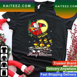 Santa Snoopy And Woodstock Southeast Missouri State Redhawks Christmas T-shirt