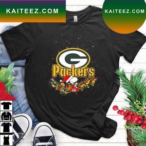 Santa Snoopy Riders Woodstock Merry Christmas Green Bay Packers T-shirt
