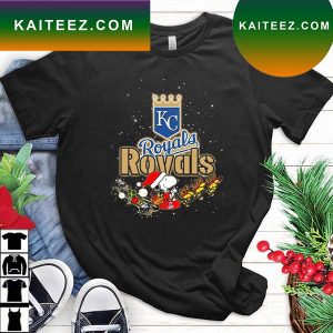 Santa Snoopy Riders Woodstock Merry Christmas Kansas City Royals T-shirt