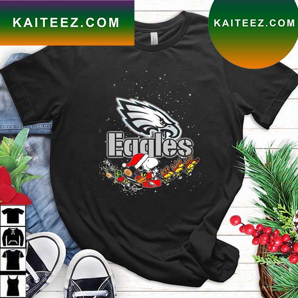 Santa Snoopy Riders Woodstock Merry Christmas Philadelphia Eagles T-shirt -  Kaiteez