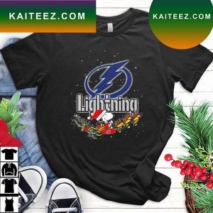 Santa Snoopy Riders Woodstock Merry Christmas Tampa Bay Lightning T-shirt