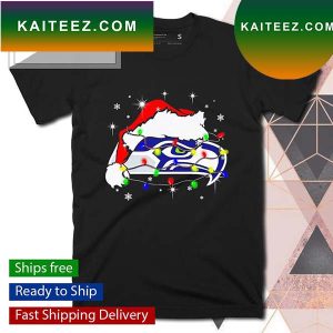 Seattle Seahawks Santa hat Christmas T-shirt