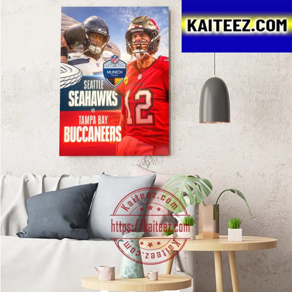 Seattle Seahawks Vs Tampa Bay Buccaneers NFL 2022 Munich Game Art Decor ...