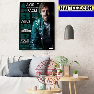 Sebastian Vettel Career Title F1 Danke Seb Art Decor Poster Canvas