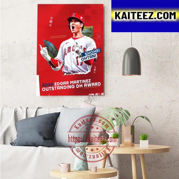 Shohei Ohtani 2022 Edgar Martinez Outstanding DH Award Art Decor Poster Canvas