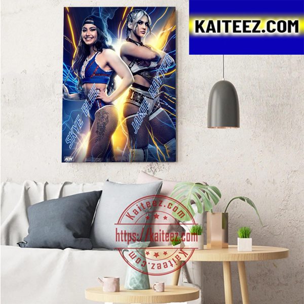 Skye Blue Vs Jamie Hayter At AEW Dynamite Art Decor Poster Canvas