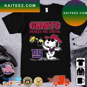 Snoopy And Woodstock New York Giants Make Me Drink T-Shirt