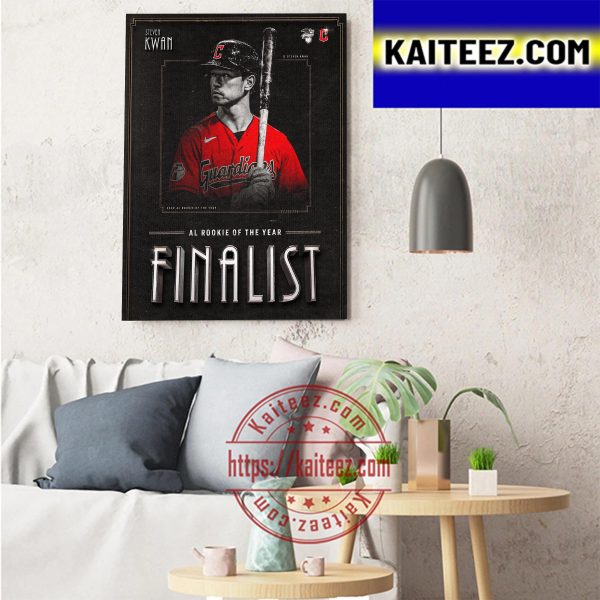 Steven Kwan AL Rookie Of The Year Finalist Cleveland Guardians MLB Art Decor Poster Canvas