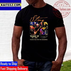 Sting 52 Years Of 1971-2023 Thank You For The Memories Signature Vintage T-Shirt