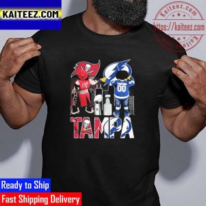 Tampa Bay Buccaneers Captain Fear And Tampa Bay Lightning Thunderbug Vintage T-Shirt