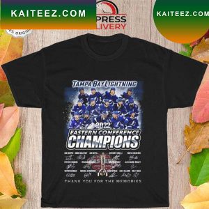 Tampa Bay Lightning eastern conference champions 2022 thank you for the memories signatures T-shirt
