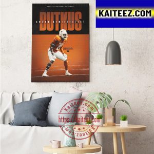 Texas Football DeMarvion Overshown Award Semifinalist Butkus Art Decor Poster Canvas