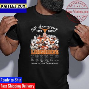 Texas Longhorns Team 130th Anniversary 1893 2023 Thank You For The Memories Signatures Vintage T-Shirt