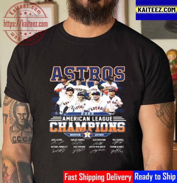 The Astros 2022 American League Champions Houston Astros Team Signatures Vintage T-Shirt