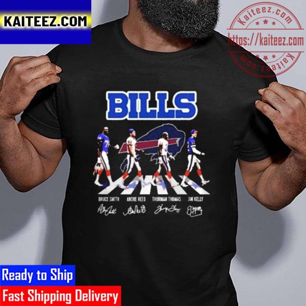 The Bills Bruce Smith Andre Reed Thurman Thomas Jim Kelly Abbey Road Signatures Vintage T-Shirt
