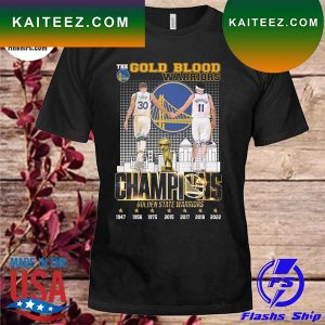 The Golden State Warriors champions 1947 2022 Stephen Curry and Klay Thompson signatures T-shirt